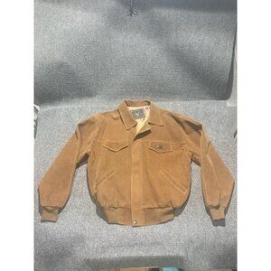 Vintage Alta Mods Italy Faux Suede Bomber Jacket  Men’s Size XL Brown Full Zip